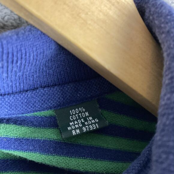 Masters Shirt Mens Large Blue Green Striped PGA Golf Polo Augusta Logo - Picture 15 of 16